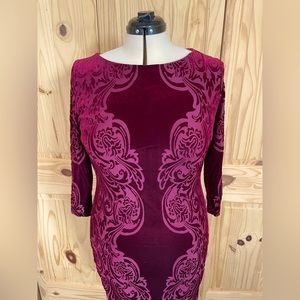 Marina Burgandy Velvet Dress